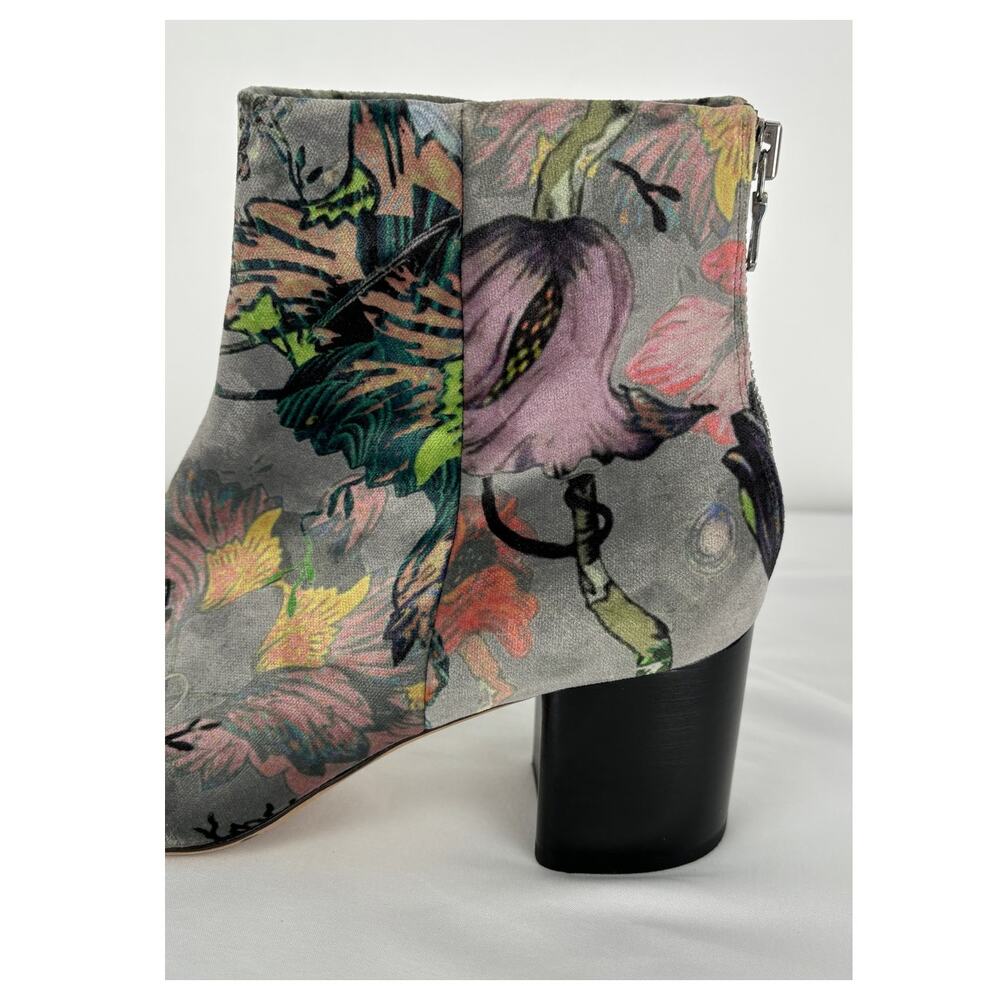 Rag and Bone Floral Velvet Print Drea Ankle Boot Womens Size 38.5 Grey - Picture 4 of 11